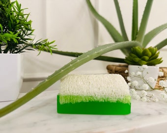 Luffa Seife Peeling Seife handmade Naturprodukt Kürbisfaser Aloe Vera Handgemachte Natürliche Kürbisfaser Seife,Aloe Vera, luffaseife