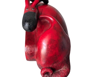 Govinder Nazran Scratch and Sniff Sculpture Red Black Dog 122/205