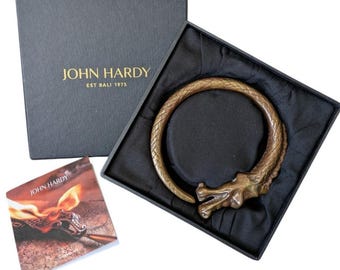 John Hardy Brass Naga Dragon Bracelet Paperweight with Box Bali Indonesia