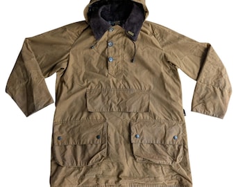 Barbour A60 Longshoreman Smock Wax Cotton Medium Mens Made in England Hooded