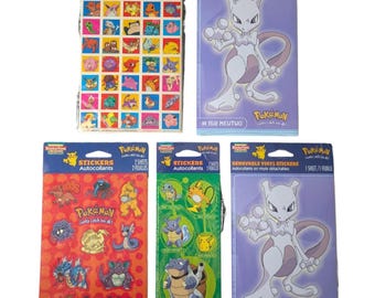 Vintage Pokemon Sticker Lot of 5 Packs 1999 Mewtwo Jynx American Greetings 151