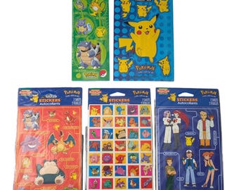 Vintage Pokemon Sticker Lot of 5 Packs 1999 Team Rocket American Greetings 151