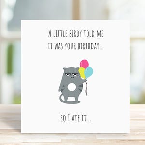 Grumpy Cat Birthday Card | Greeting Card | Happy Birthday | Gift | Present | Animal | Joke | Funny
