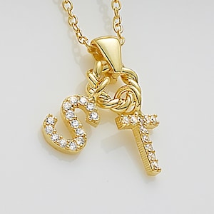 Collar con letras innovadoras, collar con inicial de madre e hija, collar con nombre para gemelos, regalo personalizado.
