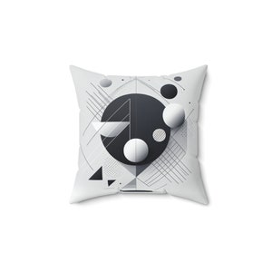 Monochrome Geometric Art Throw Pillow