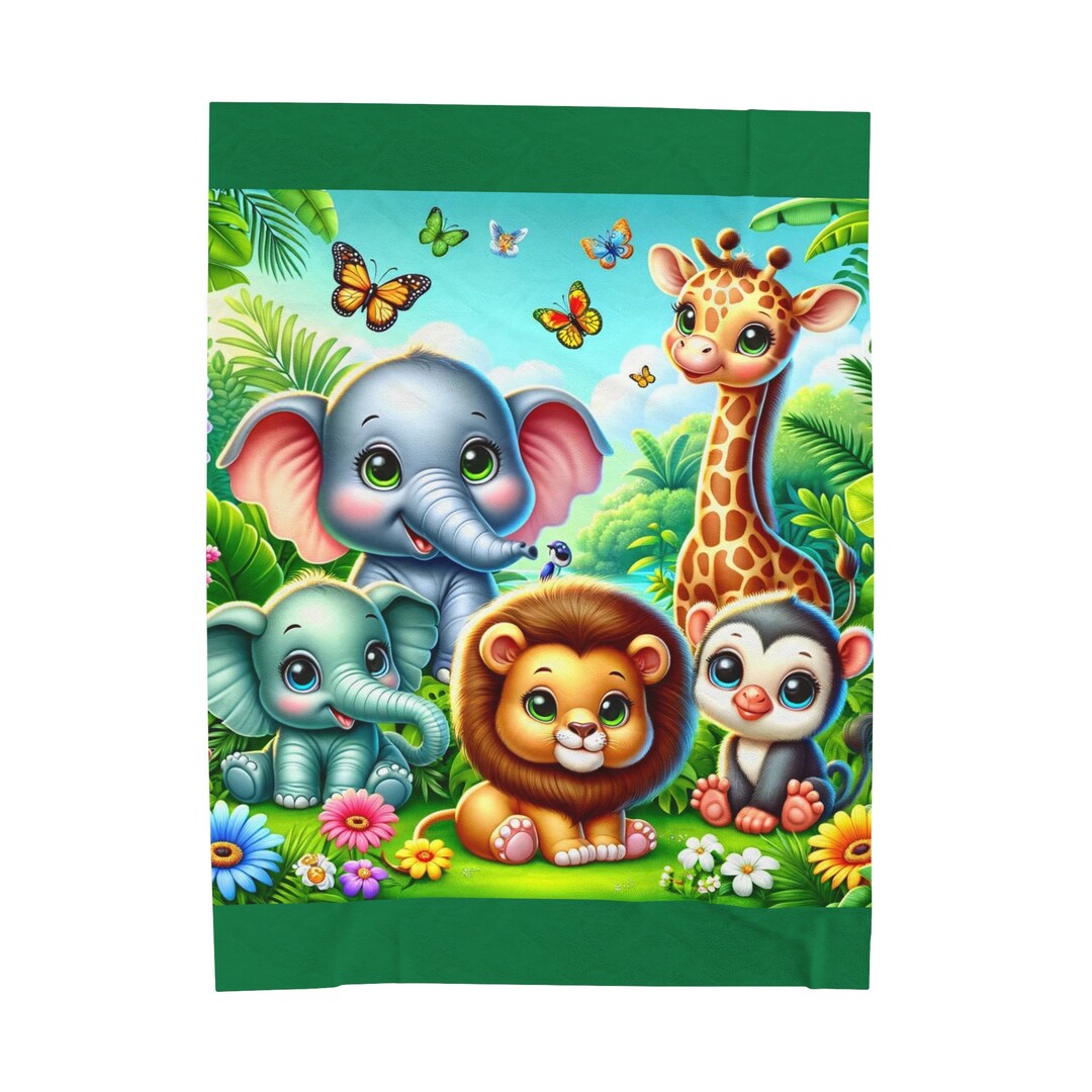 Babyhug 100% Cotton Trunk Jungle Animals Printed Pack of 3 - Blue