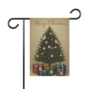 Christmas Garden Banner, Holiday Decor, Outdoor Decoration, Festive House Banner, Seasonal Garden Flag, Winter Home Decor