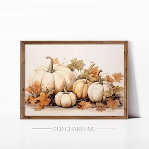 Pumpkin Wall Art, Thanksgiving Wall Art Printable, Rustic Halloween Decor, Vintage Halloween Poster,  Digital Download | WA186