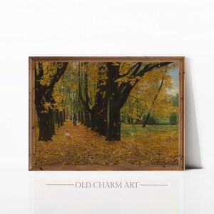 Vintage Herbst Landschaftsdruck: Stimmungsvolle Herbst Landschaft auf dem Bauernhof (Digitaler Download)