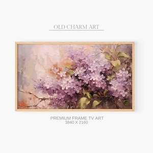 Lilac Flowers Frame TV Art: Vintage Cottagecore Painting (Digital Download)