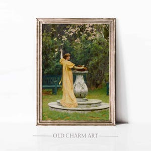 Vintage Woman Portrait Painting: Printable Cottagecore Art (Digital Download)