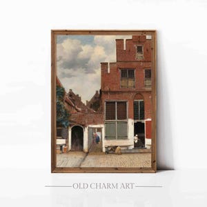 Vintage Stadtlandschaft Malerei: Antikes Dorf Stadtansicht (Digitaler Download)