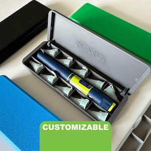 Organisateur d'insuline 1 stylo 10 aiguilles | Étui pour diabète de type 1 à fermeture magnétique