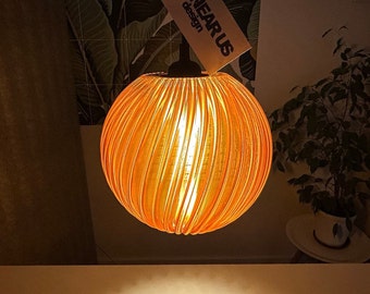 WHIRL Pendant Light | Sustainable design 3D Printed and made-to-order with locally recycled plastic | for use with Led bulbs