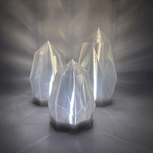 LED kaars kristal helder | Draadloze tafellamp organisch design 3d print