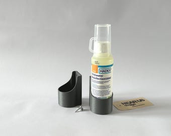 Hadex Bottle Holder | Easy organizing 250ml drinking water disinfectant weatherproof including screws 3D Print