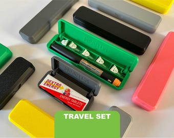 Diabetes Travel Case Set | Insulin Pen Holder and Dextro Energy Tablet Case T1D Gift