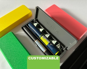 Double Insulin pen case diabetes aid | Customizable type 1 organizer Magnetic Closure 3D-Print