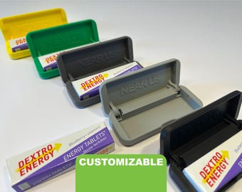 Dextro Energy Tablet Case | Customizable Diabetes accessory slim holder magnetic closure 3D Printed