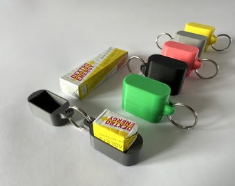 Dextro Energy keychain container | Diabetes accessory key ring rectangular tablets magnetic closure 3D Printed