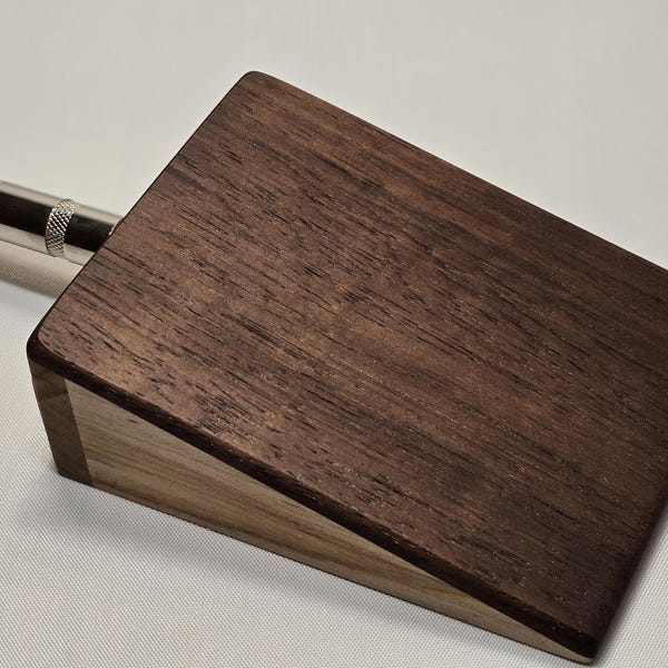 Handcrafted Ambrosia Maple Stomp Box with Walnut Tap Plate