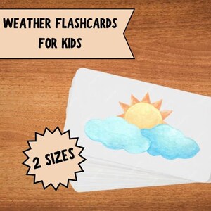 Flashcards imprimables météo pour enfants | Cartes mnémotechniques imprimables Météo kawaii Météo mignonne Science préscolaire Cartes mnémotechniques Montessori