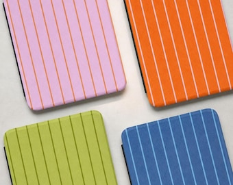 Pastel Striped Kindle Case, Colorful Cover for Paperwhite 11th 12th Gen, Kindle 6, 6.8 and 7 Inch, Hand Strap, Magnetic Closure, Reader Gift