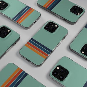 Vintage Stripes Phone Case – Retro Stripes Cover for iPhone Samsung Gel Case for iPhone 16, 15, 14, 13, 12 Pro; Samsung S24, S23, S22