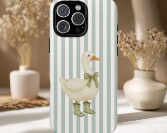 Etui na telefon Cottagecore Goose: wzór kaczki, styl wiejski