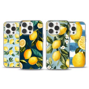 Étui de téléphone citron d'été - Agrumes vintage, étui pour iPhone et Samsung, cadeau esthétique, jaune audacieux, citrons floral, douce ambiance estivale