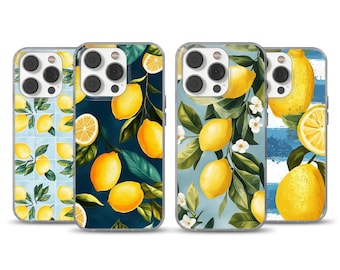 Summer Lemon Phone Case – Vintage Citrus Fruit iPhone & Samsung Cover Aesthetic Bold Yellow Lemons Floral Soft Summer Vibe Gift