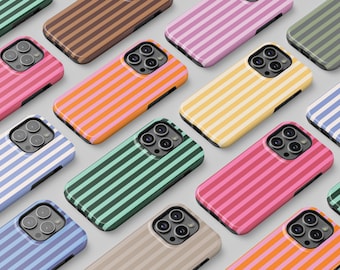 Personalized Neutral Stripes Phone Case pink phone casing iPhone 16 15 14 MagSafe, google pixel cover