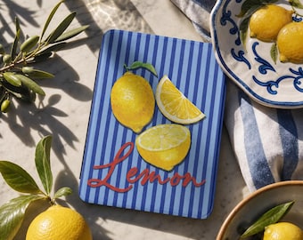 Personalized Fruit Case fits Kindle Paperwhite, Lemon Cherry Strawberry Designs Striped Cover for E-Readers, Summer Fruit Gift for Booktoker