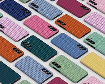 Custom Color Striped Phone Case Retro Lines, Trendy Aesthetic Cute Gift Idea for iPhone 17 16 15 14 MagSafe, Pixel 10 9 8, S25 S24