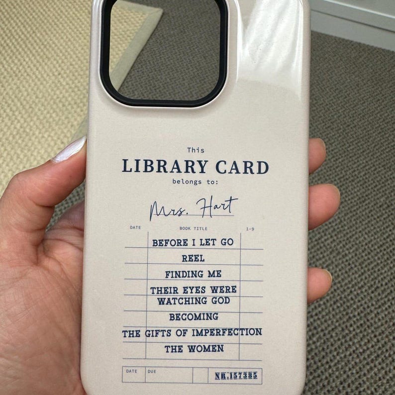 Personalized Bookish Phone Case with TBR List | Custom Library Card Phone Cover for iPhone 17, Samsung S26 & Google Pixel | Book Lover Gift image 18