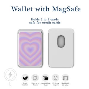Cartera MagSafe Aura Blur Heart: tarjetero magnético de moda para iPhone 14, 13 Pro, 12 - Violeta ruborizada