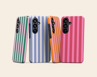 Striped case for Samsung Galaxy models, Minimal Color lines Phone case for Samsung S26 Ultra S25 S24 A56, Modern Aesthetic Cover Bold Color