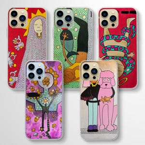 Vibrant and Colorfull Fantasy Cartoon Phone case Gif for her | Orginal present paint Phone Case for iPhone, Samsung, Google Pixel Cover