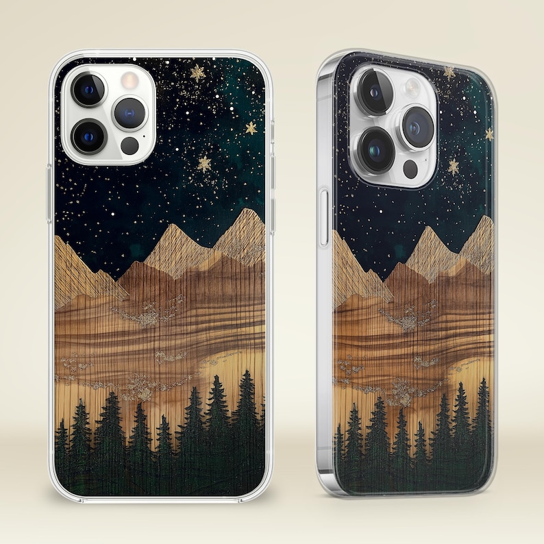 Wooden Mountain Phone Case, Rustic Nature Art Print, iPhone Samsung - Etsy