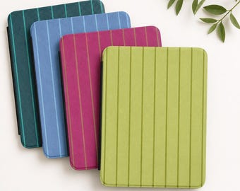 Striped Case for Kindle Paperwhite and Colorsoft with Hand Strap, Colorful Pinstripe E-Reader Cover