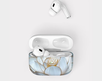 Airpods 4 Case White Lotus Stained Glass | Earbuds casing for airpod pro gen, samsung galaxy buds