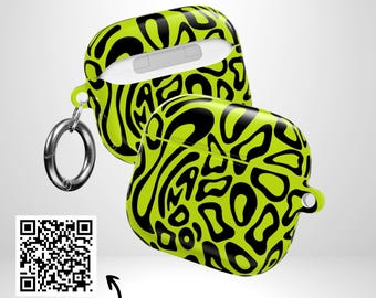 Neon Green Black Abstract AirPods Case | Y2K Blob Acid Lime Earbuds Cover | Bold Streetwear Unisex Gift | Samsung Galaxy Pixel Buds