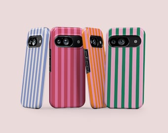Striped Phone Case for Google Pixel 10 9 8 Pro XL Magnetic Cover Minimal bold color Phone Case fits Samsung s25 & iphone 15 phone models