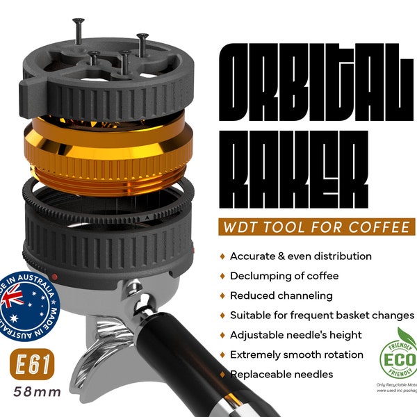 Premium WDT-Werkzeug 58mm Orbital Raker WDT-Werkzeug - E61 Kaffeemaschine Espresso Zubehör