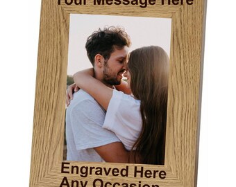 Custom Engraved Wooden Photo Frame - Personalized Keepsake Gift