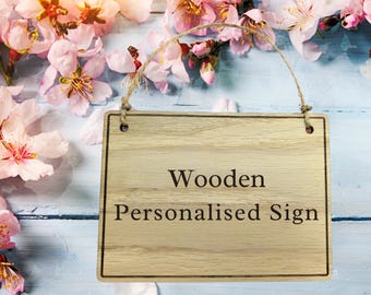 Personalized Engraved Oak Wood Sign | Rustic Home Decor