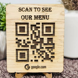 Personalised laser engraved QR Code sign, Facebook, Instagram  social media signs for small business shop sign, salon sign, Wifi, NFC