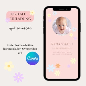 Convite digital para aniversário infantil, convite eletrônico customizável para WhatsApp, convite de aniversário para celular, modelo Canva