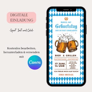 Ecard Digital Invitation Beer Birthday | Invitation Birthday Party 30th, 40th, 50th | Ecard Birthday Invitation to Send via WhatsApp