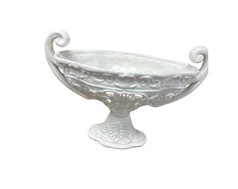 Ardalt Moresco Bianco VTG Pierced Compote Centerpiece White Bowl SKU 9733